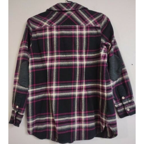 Women's Soft Surroundings Purple Black Plaid Button Shirt Sz Small Petite - Picture 7 of 7